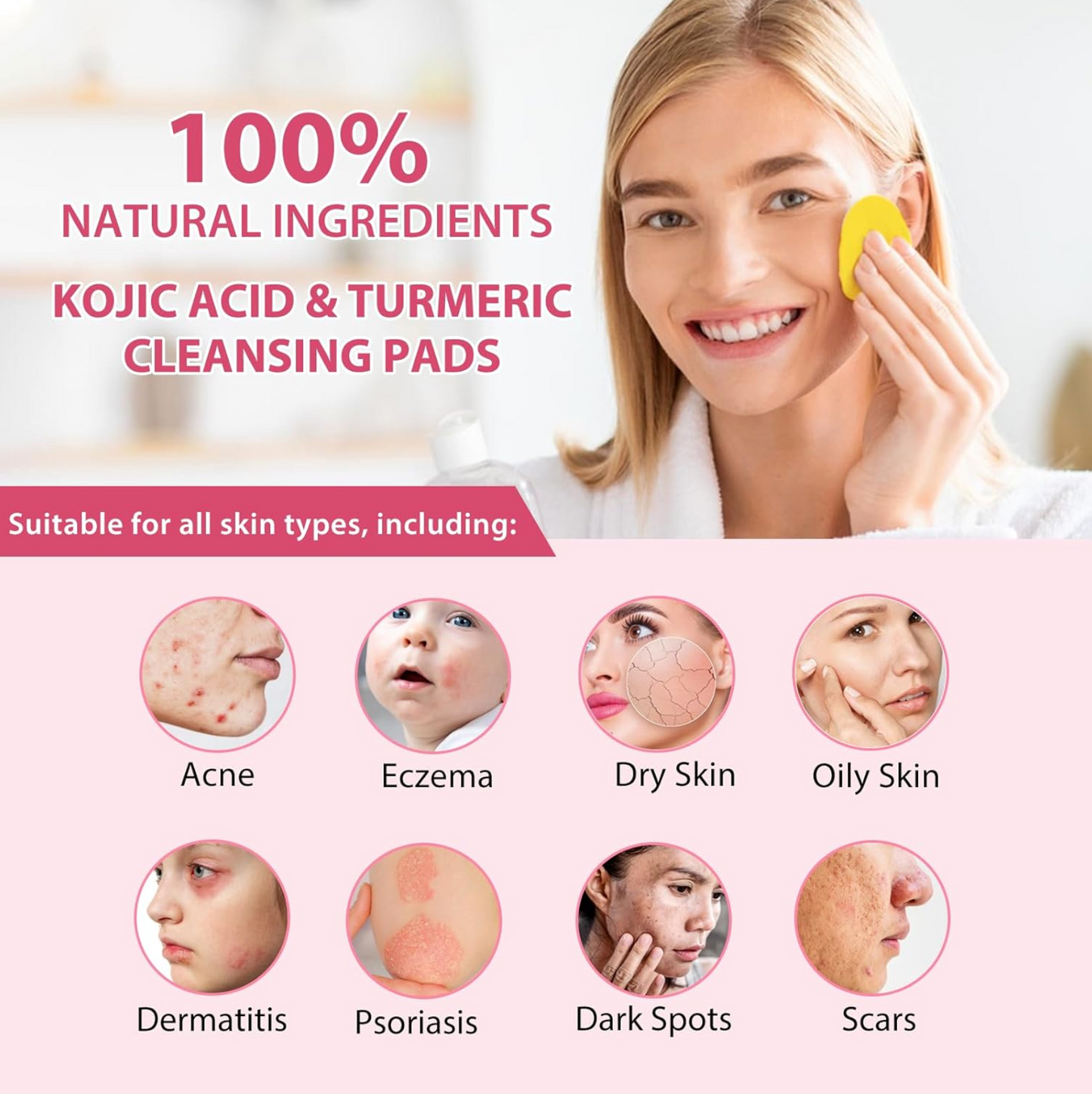 RadiantGlow Exfoliating Pads XL (40pcs)